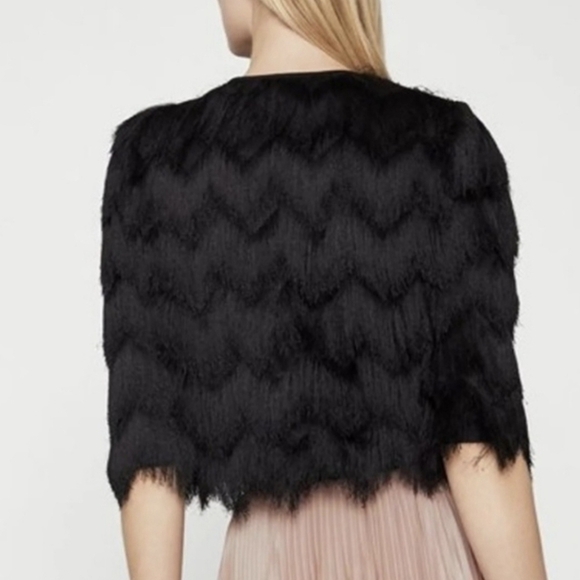 Bcbgmaxazria Jaxon Black Fringe Jacket Size XS - Picture 5 of 12
